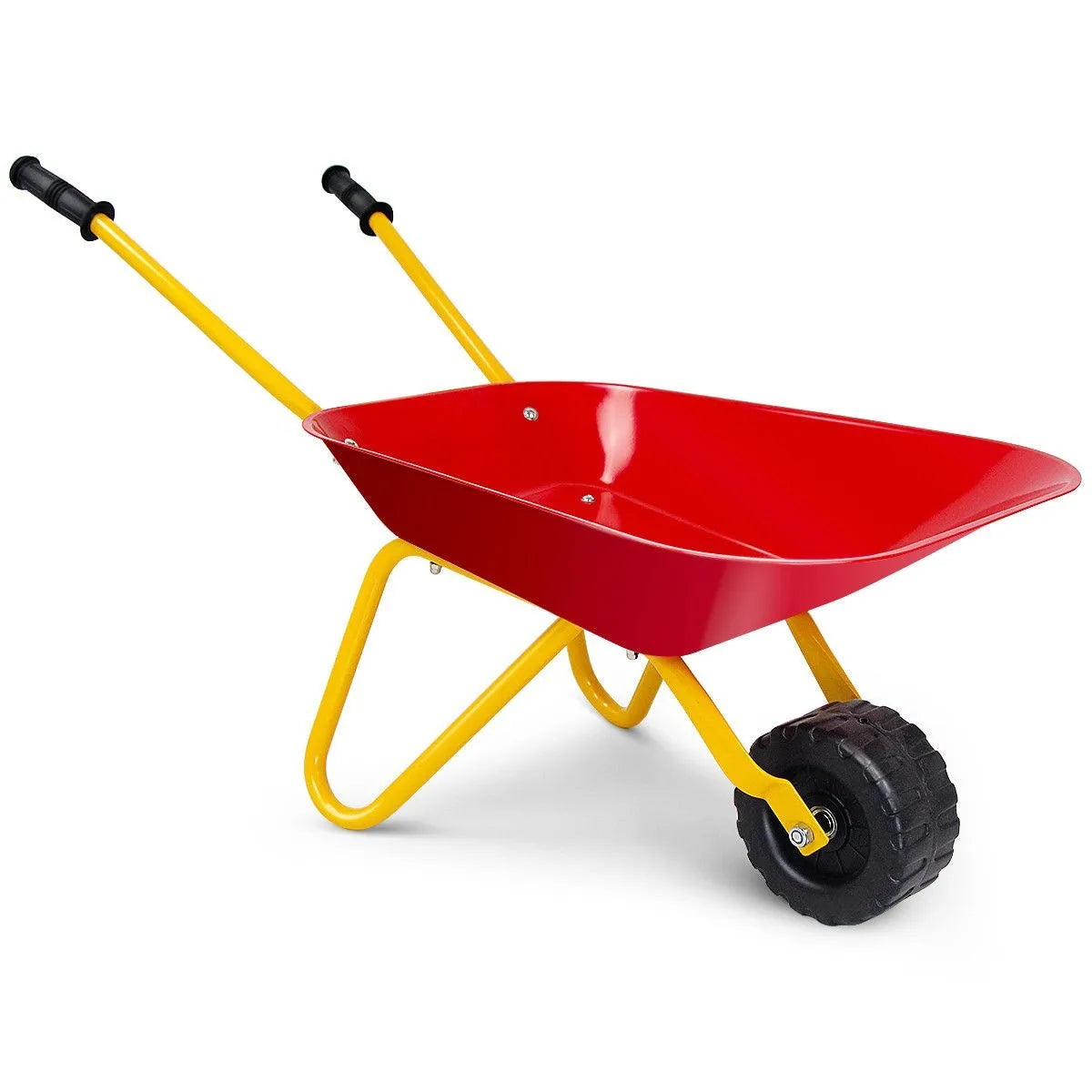 Kids Metal Wheelbarrow Toy For Garden And Backyard