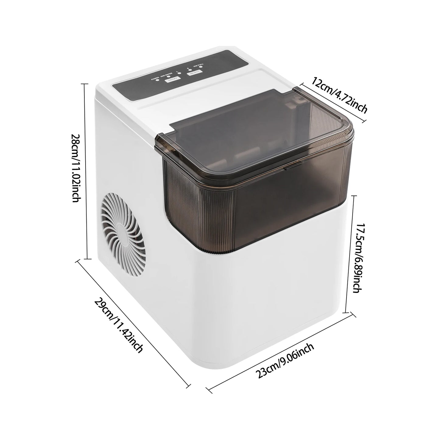 Bymaocar Countertop Ice Maker For Home Use Compact Stainless Steel