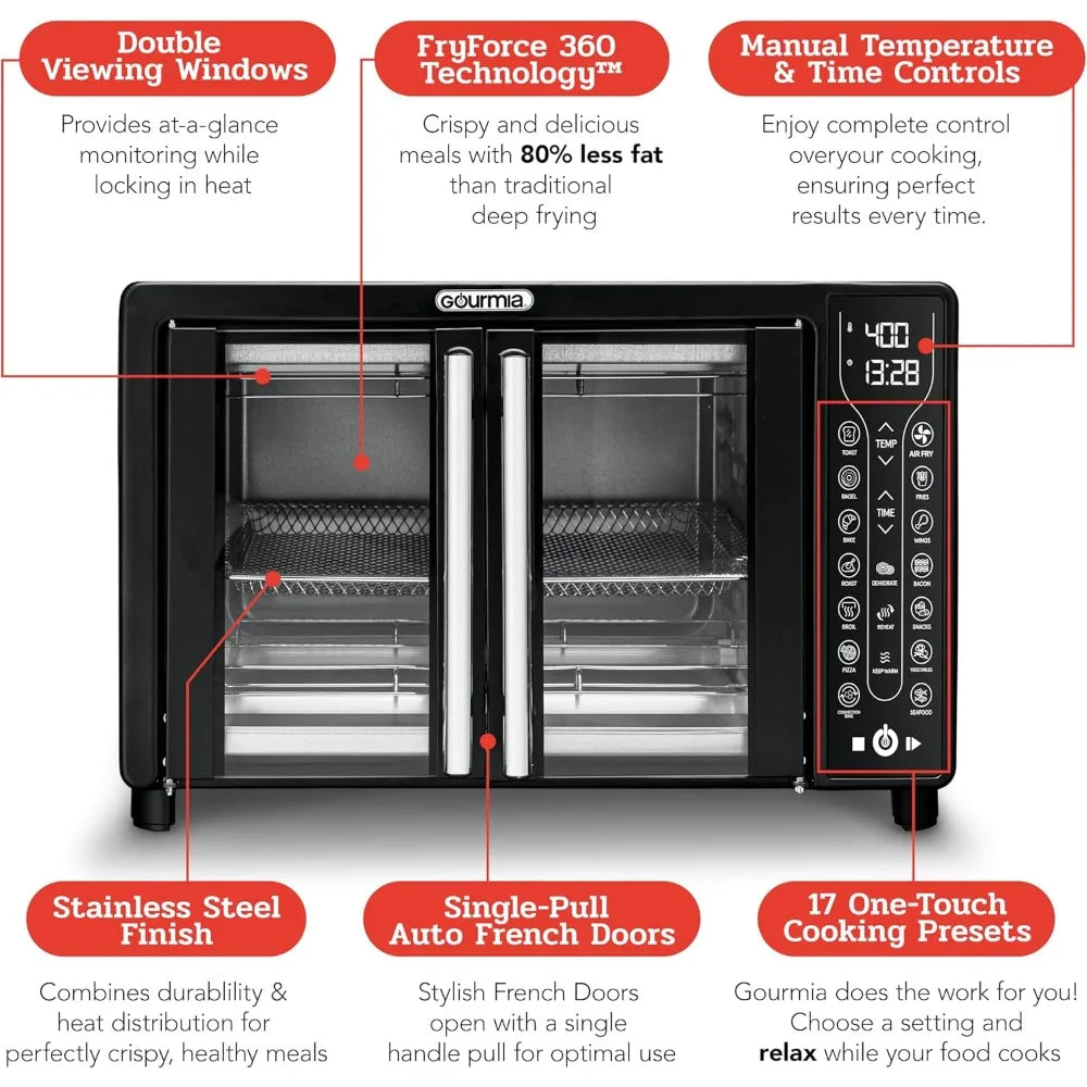 XMSJ Toaster Oven Air Fryer Combo With 17 Presets Digital