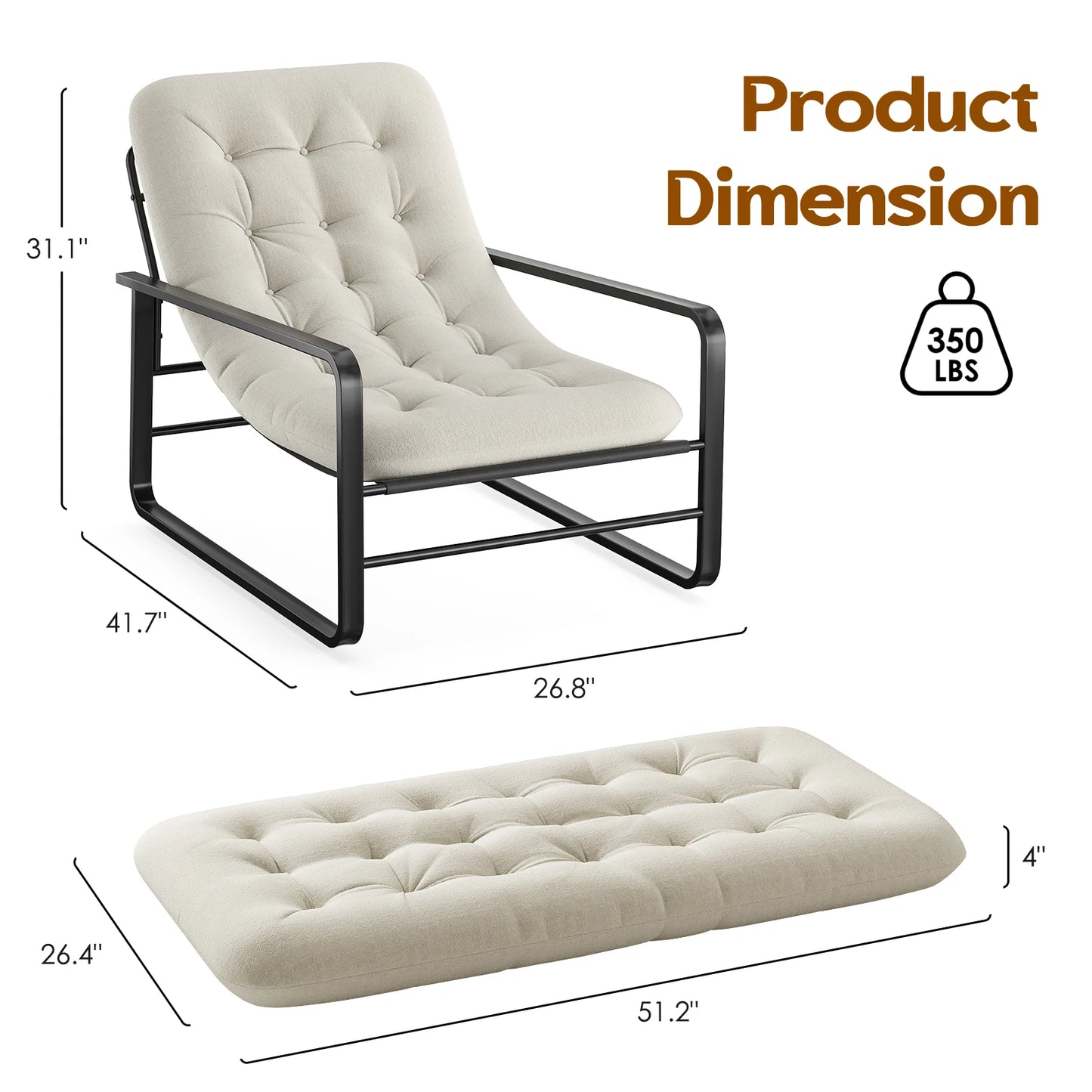 FARINI Plush Lounge Chair Cloud Soft Cushion Ergonomic Seating