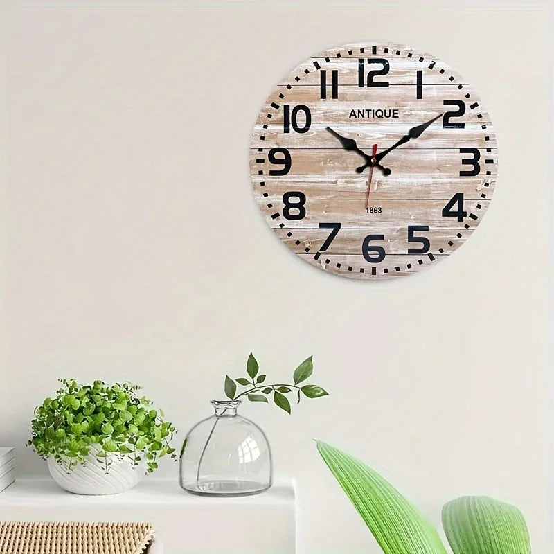 XMSJ Round Wall Clock Silent Noiseless Easy Read Decor Gift