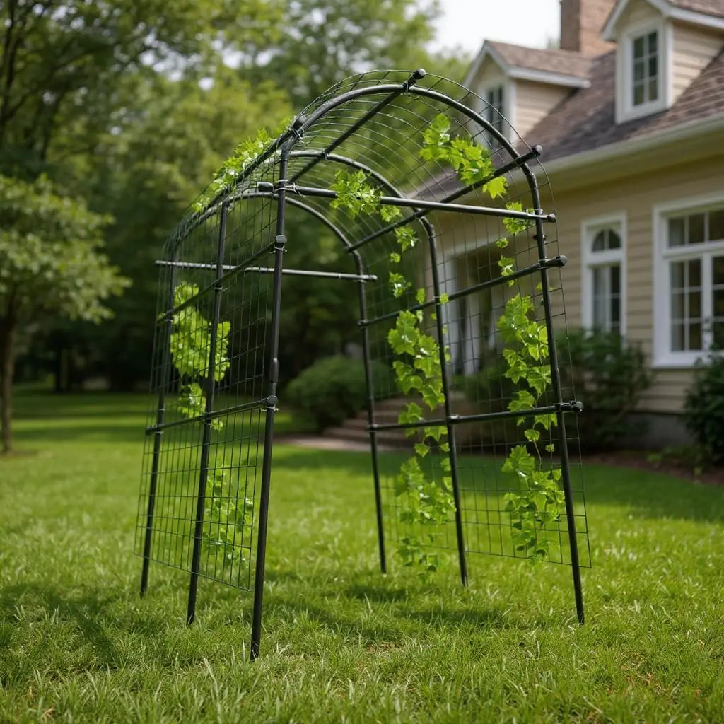 Metal Garden Arch Trellis For Climbing Vines And Cucumbers