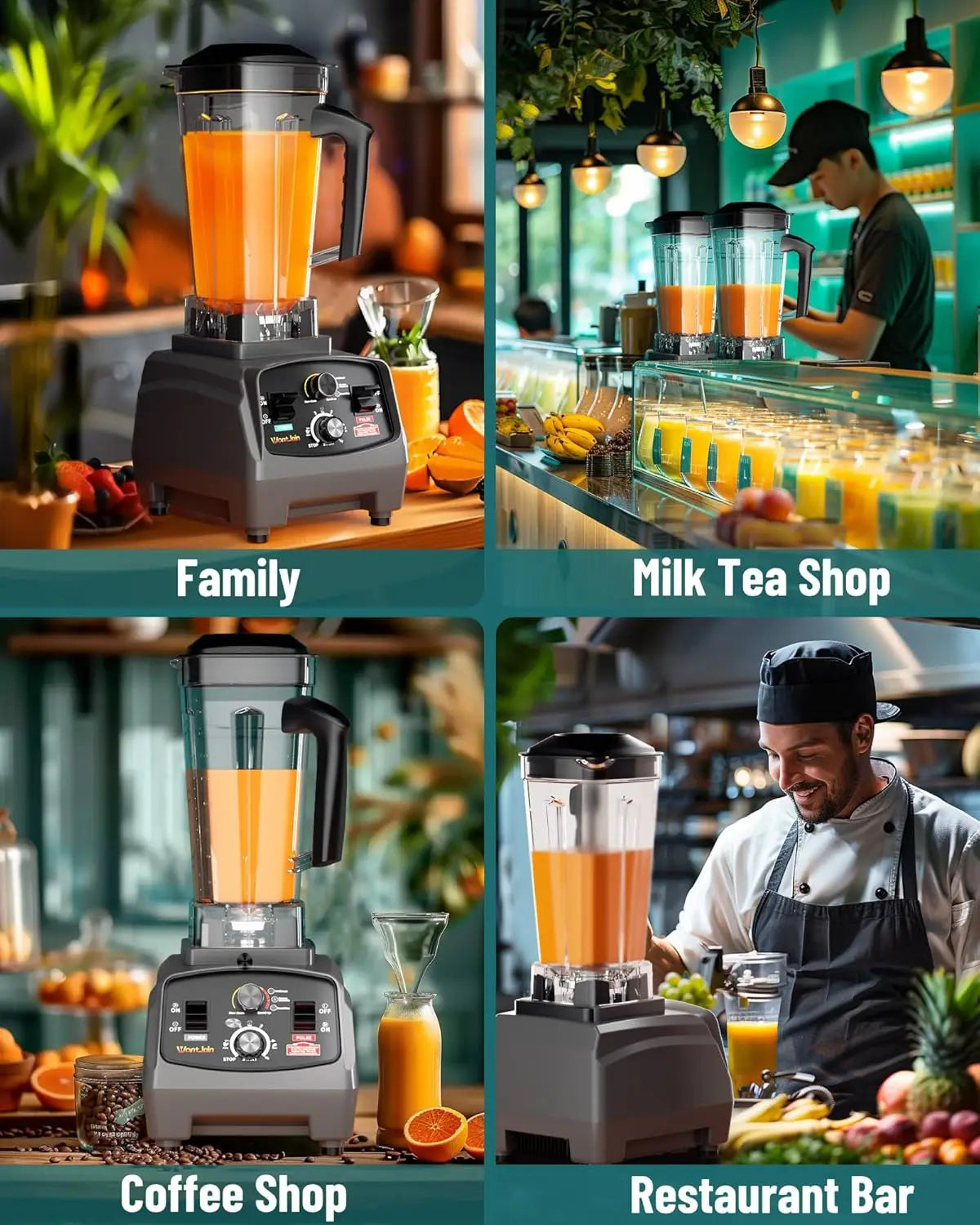 WantJoin 1800W Professional Commercial Blender For Kitchen