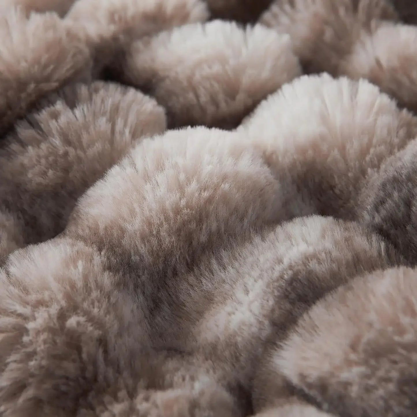 Faux Fur Throw Blanket With Bubble Pattern For Sofa And Living Room