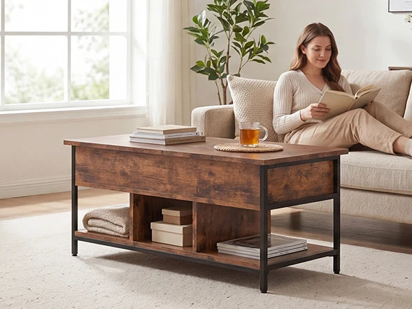 Lift Top Coffee Table With Hidden Storage Compartment