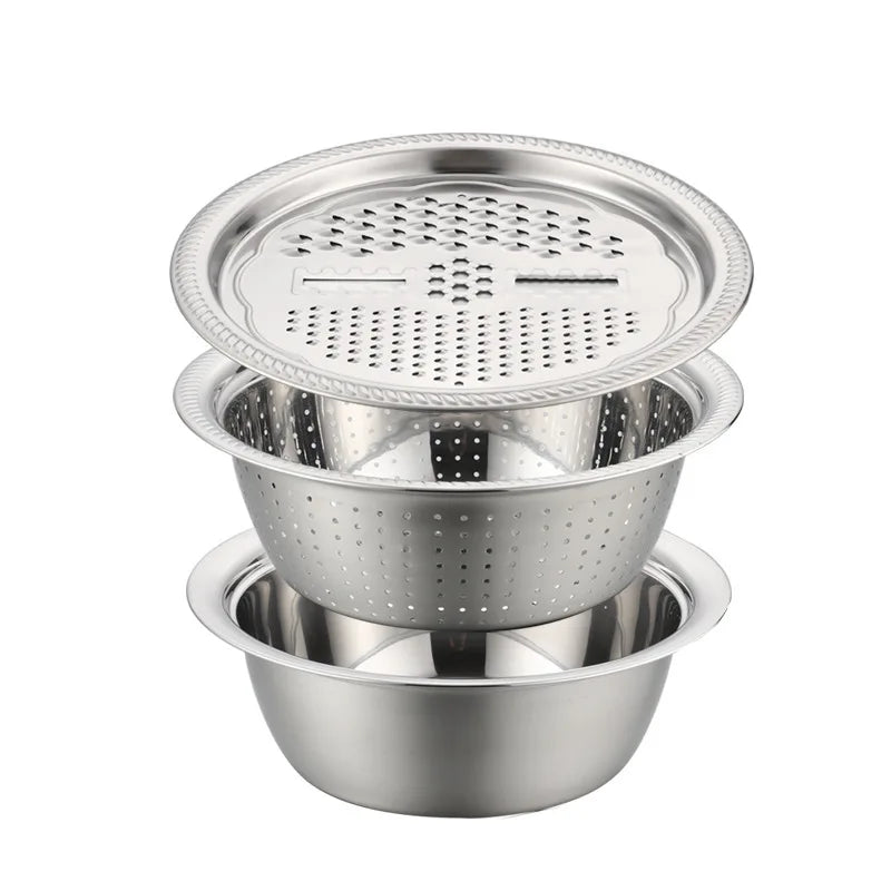 Multifunctional Vegetable Slicer Set With Drain Basket
