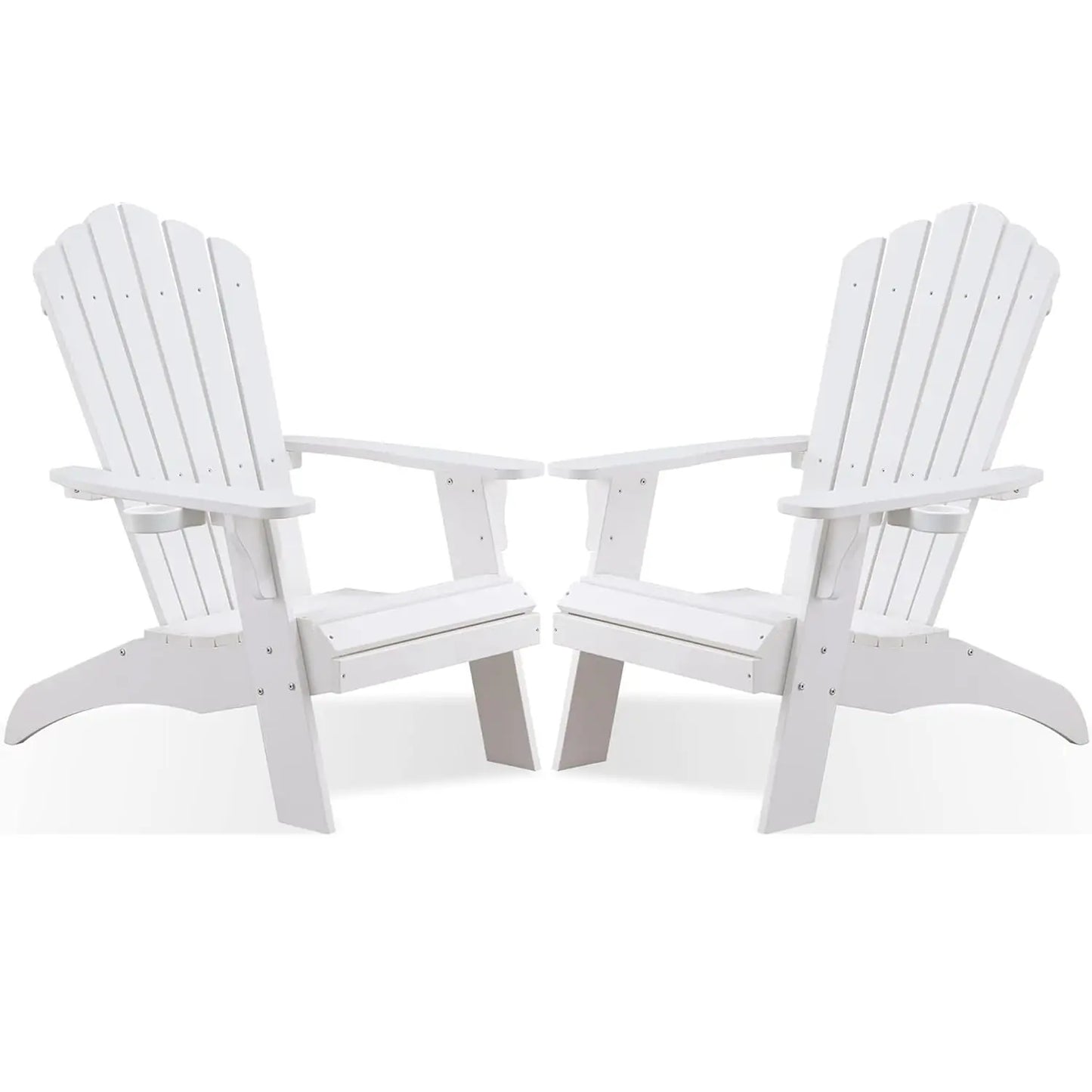 Poly Lumber Adirondack Chair Set With Cup Holder Weather Resistant