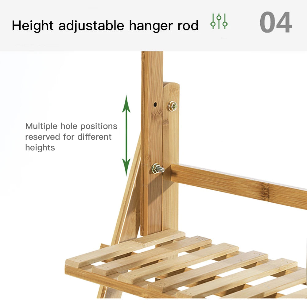 Folding Bamboo Plant Stand 3 Tier For Indoor Outdoor Use