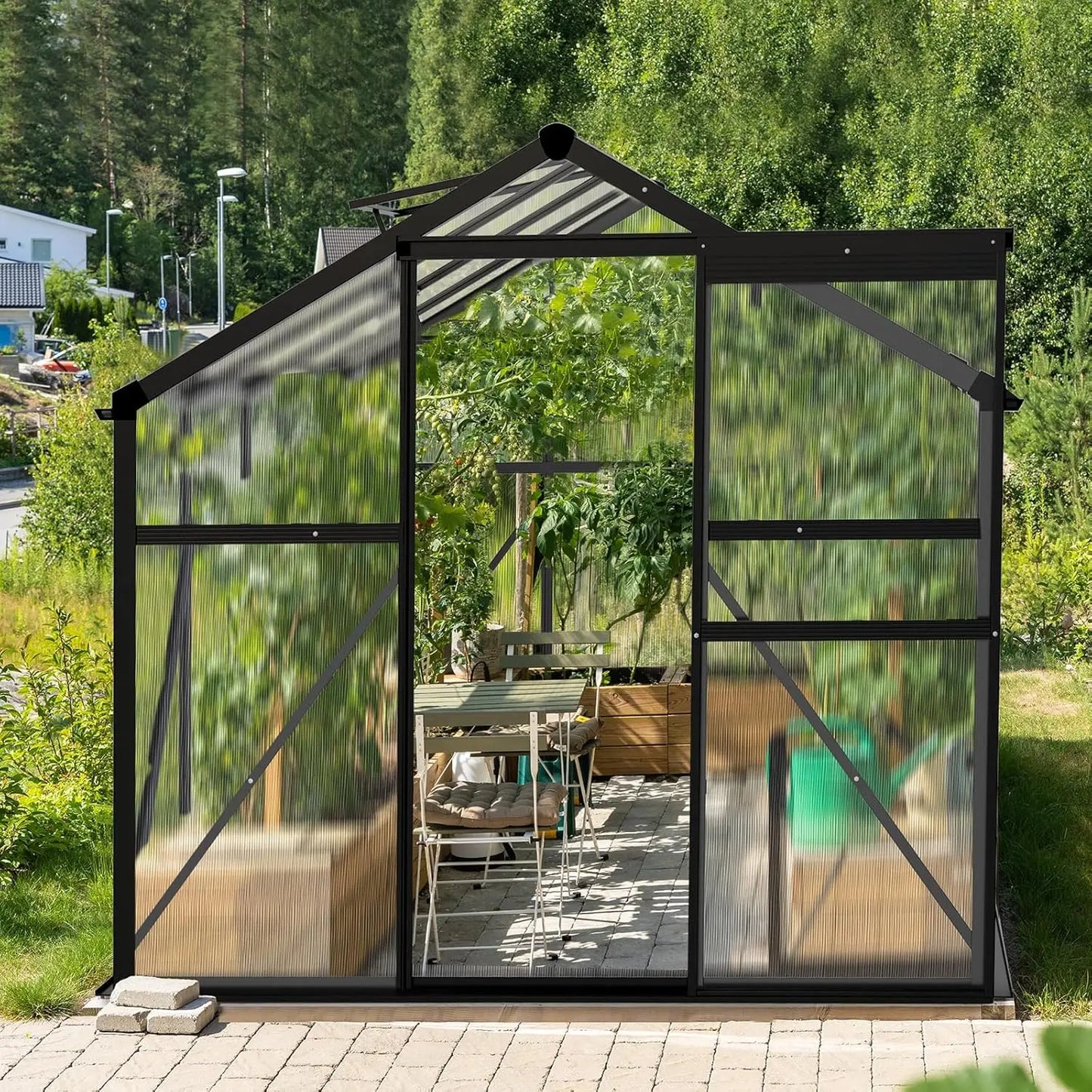 Aluminum Walk In Greenhouse With Polycarbonate Panels