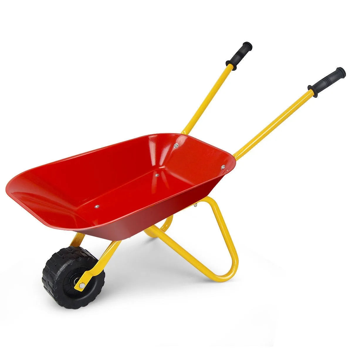 Kids Metal Wheelbarrow Toy For Garden And Backyard