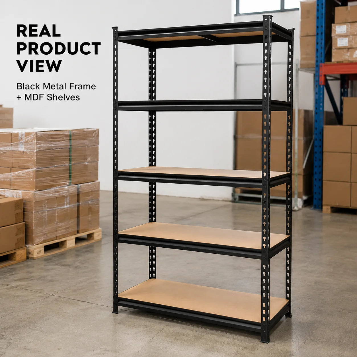 Five Tier Garage Shelving Unit Heavy Duty Steel Rack 2200 Lbs