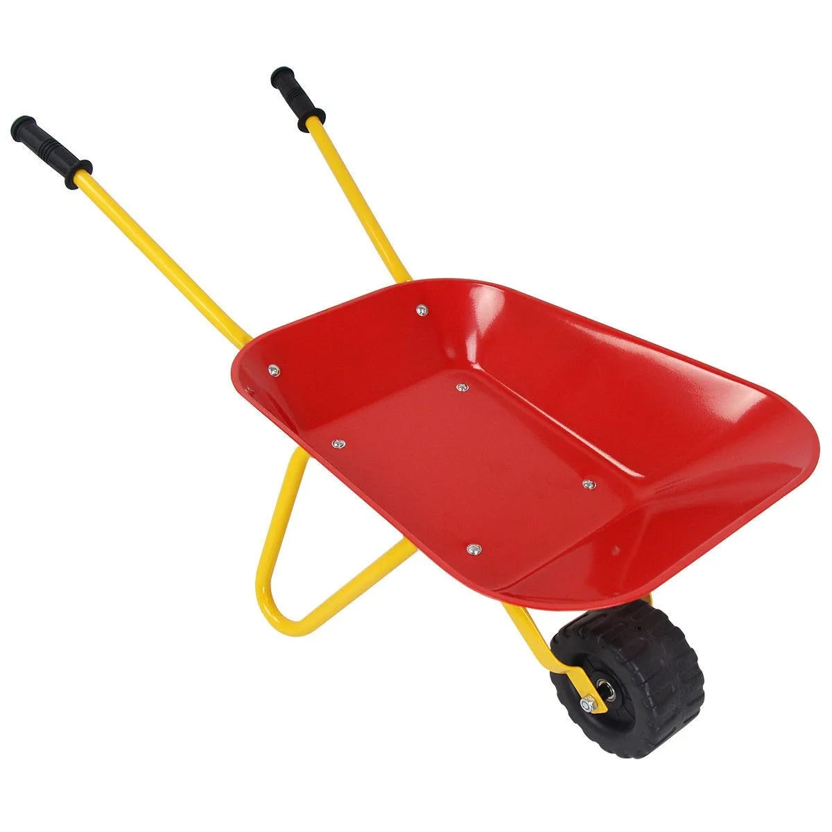 Kids Metal Wheelbarrow Toy For Garden And Backyard