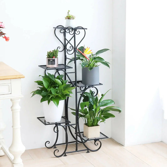 BINGOPAW Six Tier Tall Plant Stand Indoor Outdoor Garden Shelf