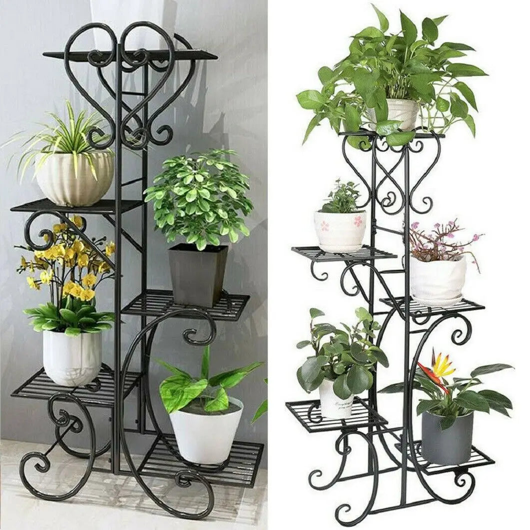 BINGOPAW 6-Tier Plant Stand Indoor Outdoor Metal Display Rack