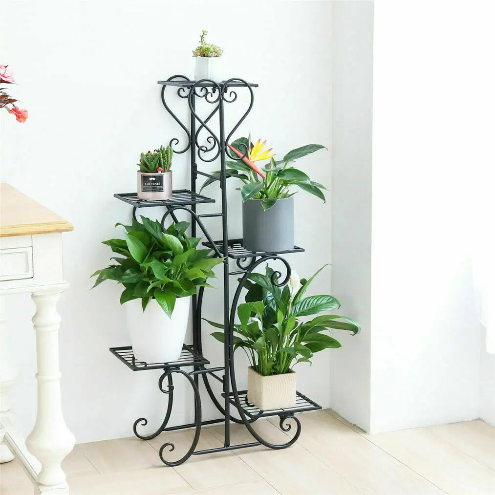 BINGOPAW 6 Tier Plant Stand Metal Indoor Outdoor Rack
