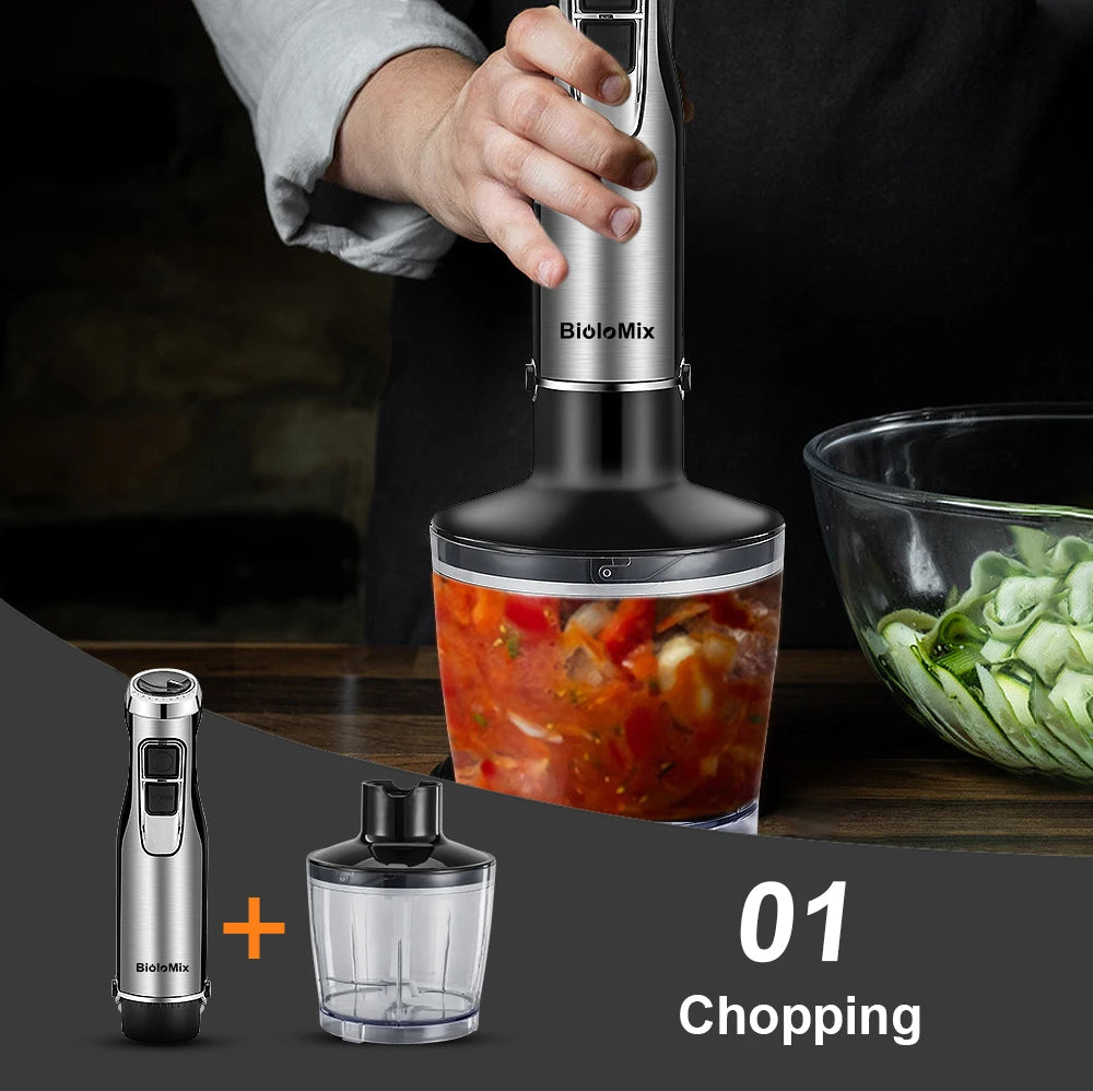 Biolomix 1200W Immersion Hand Blender Mixer With Chopper Cup