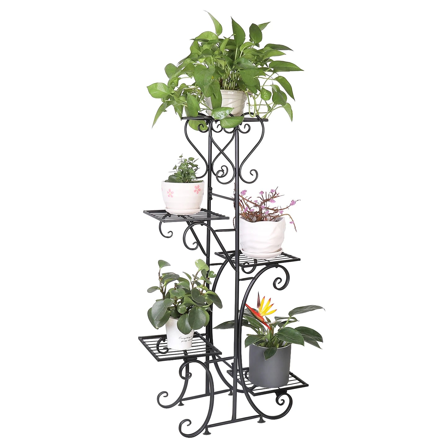 BINGOPAW Six Tier Tall Plant Stand Indoor Outdoor Garden Shelf