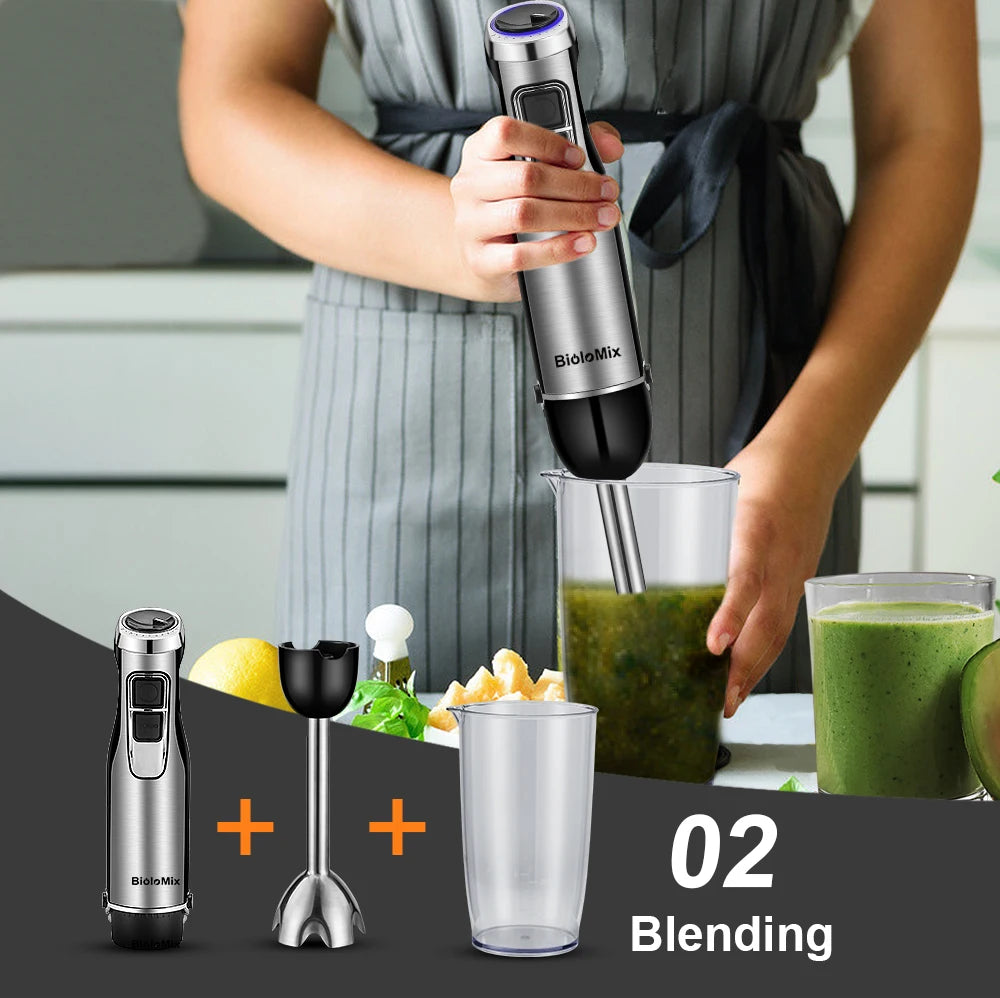 Biolomix 1200W Immersion Hand Blender Mixer With Chopper Cup