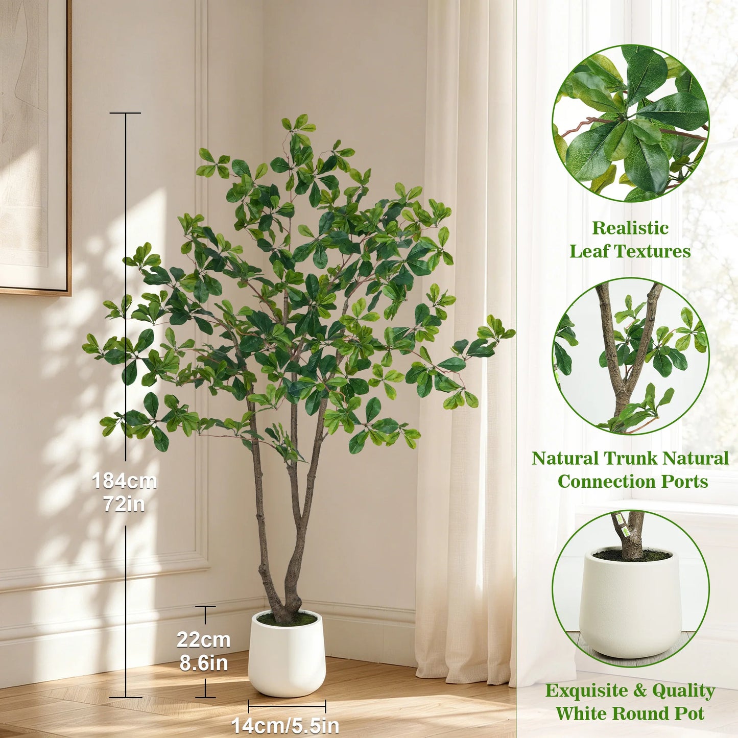 Faux Olive Tree In Round Pot For Indoor Home Decor
