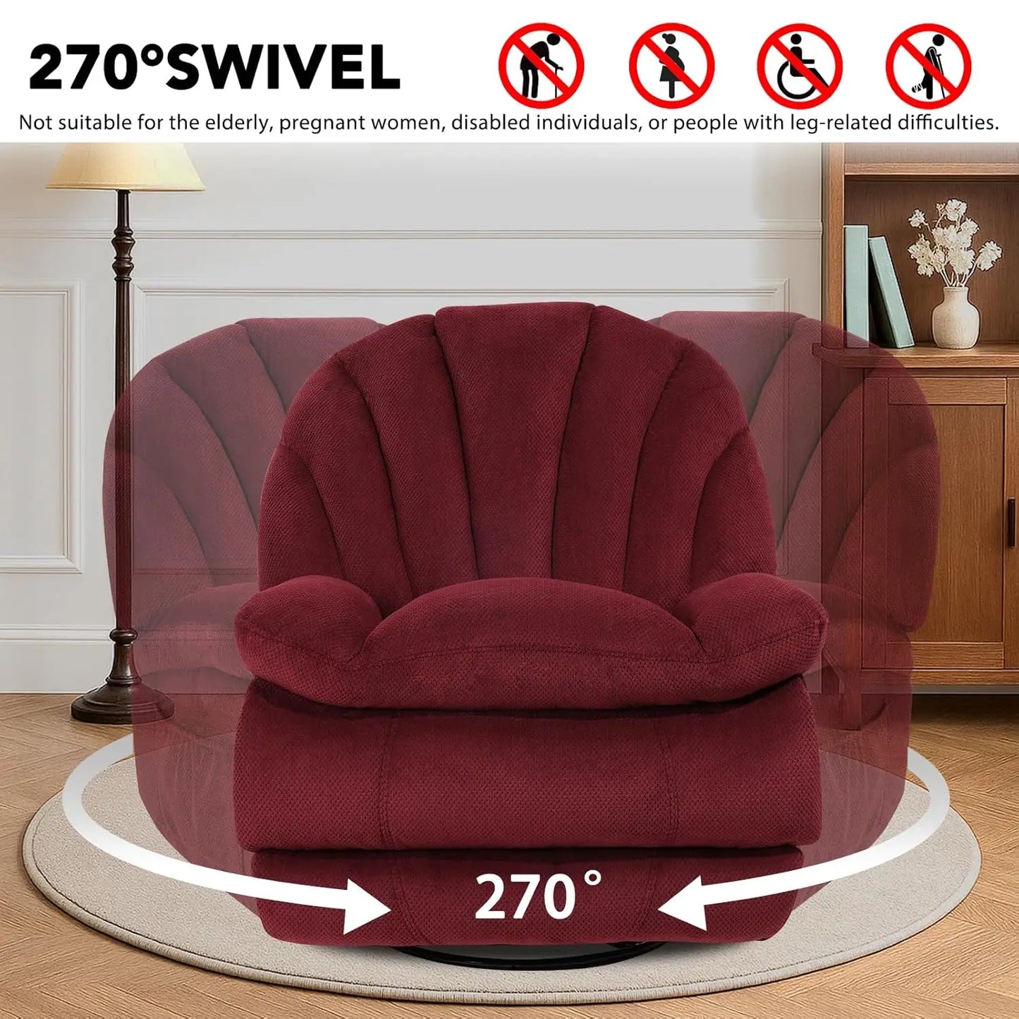 Dual Motor Power Swivel Rocker Recliner Chair With Adjustable Backrest