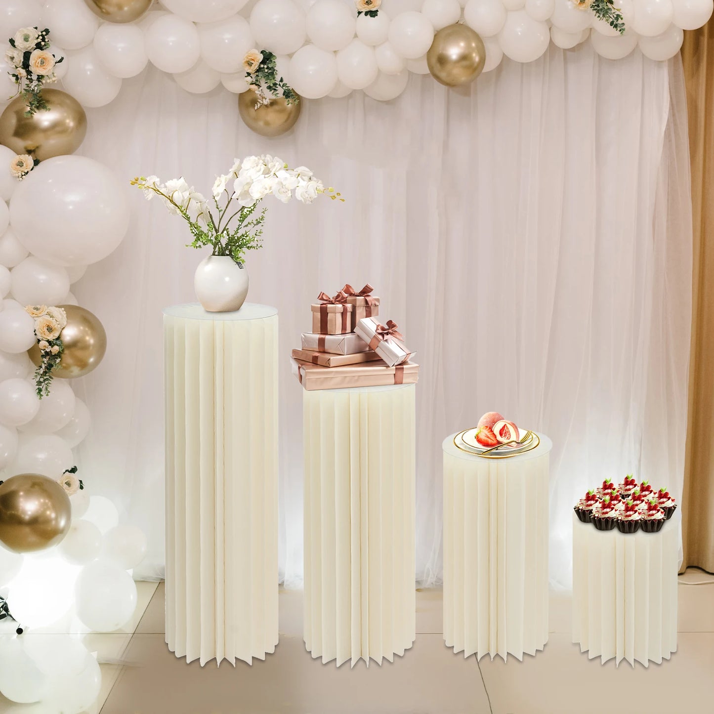 Foldable Cardboard Flower Stands Set For Weddings And Events