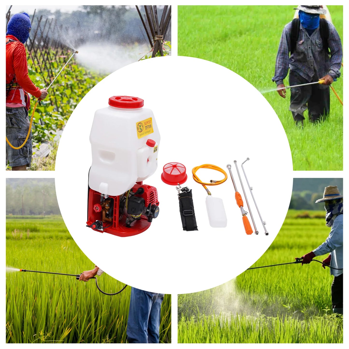 Gas Powered Backpack Sprayer 25.4cc 2-Stroke High Pressure Garden Pump