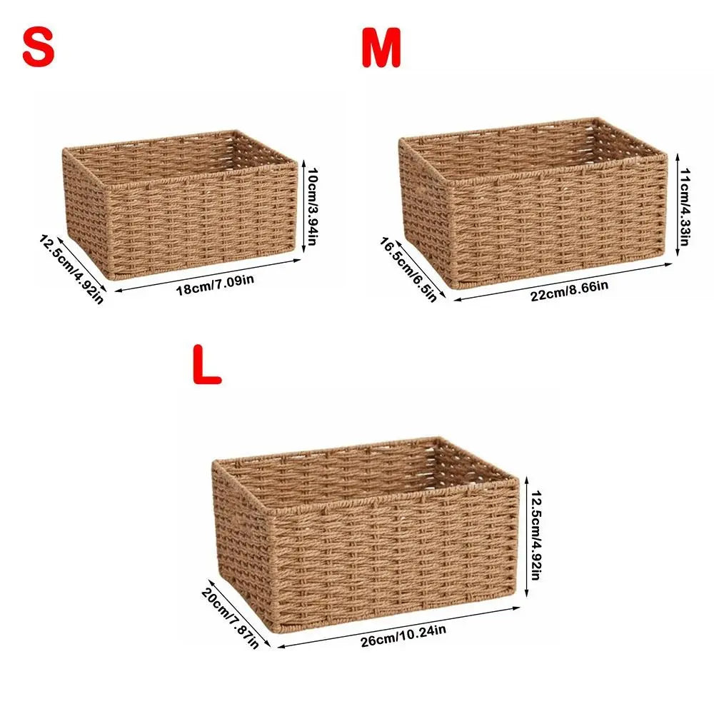 Woven Storage Basket Portable Large Capacity Organizer