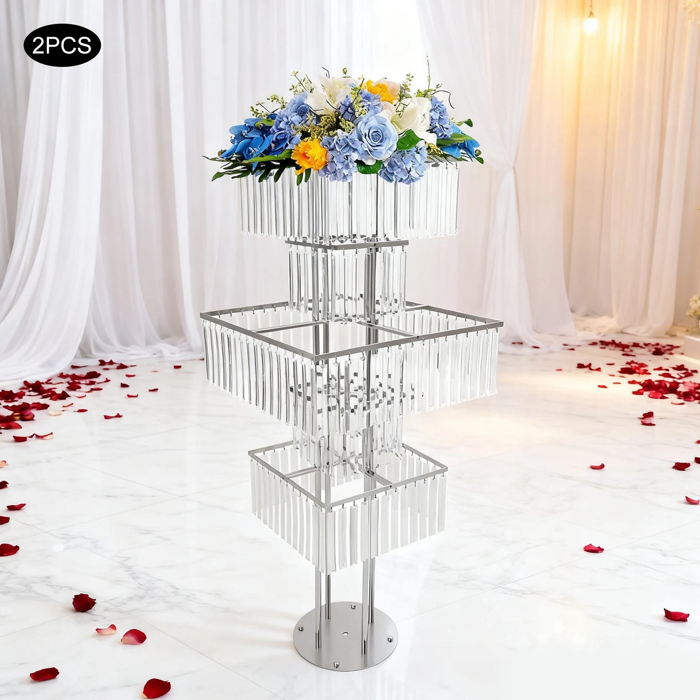 Set Of 2 5-Tier Flower Stand For Weddings Centerpieces