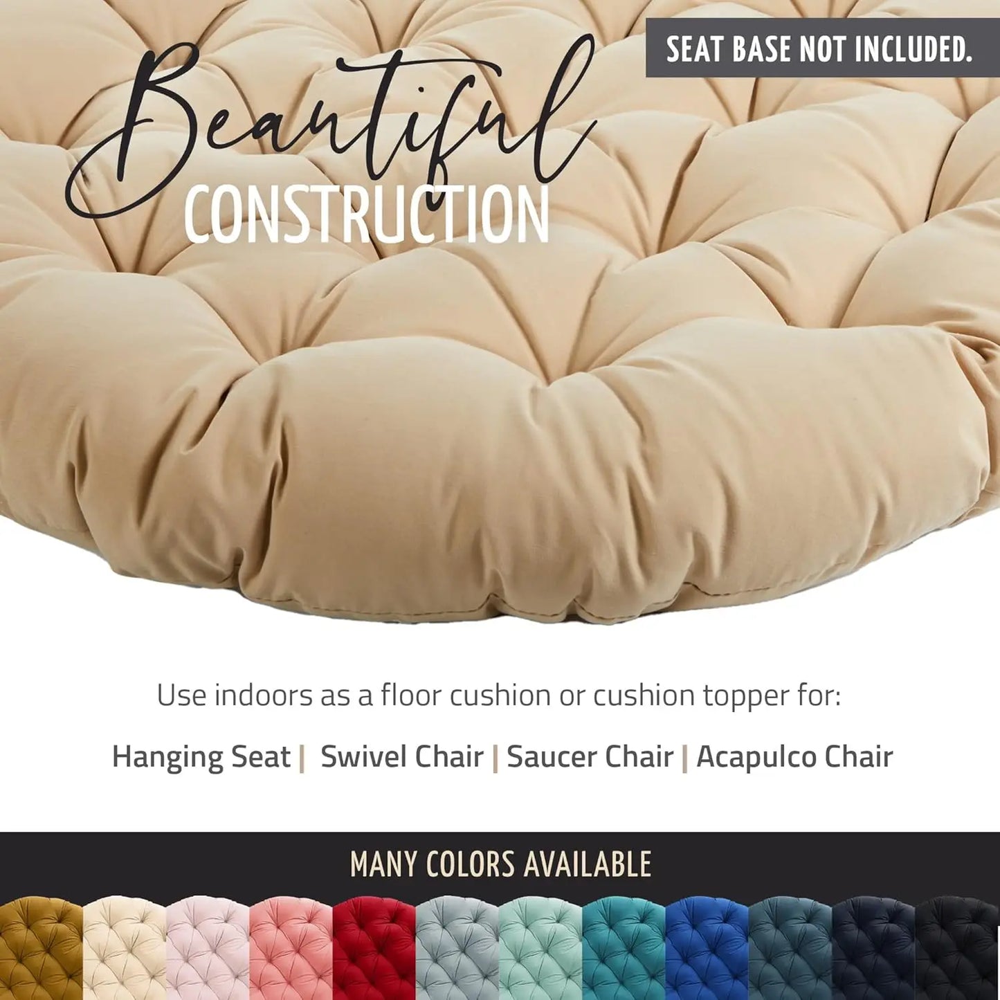 Tufted Papasan Cushion Round Floor Pillow For Indoor Furniture