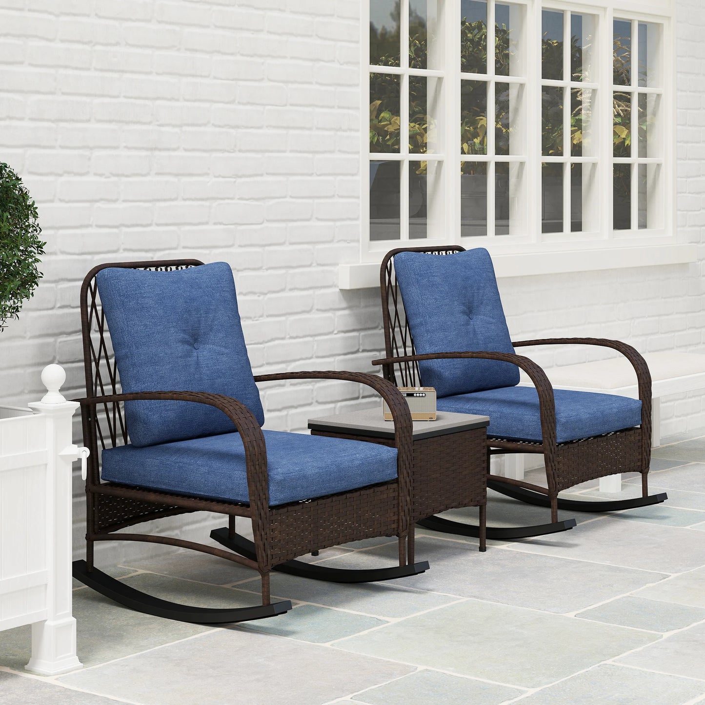 Patio Furniture Set With Rocking Chairs And Coffee Table