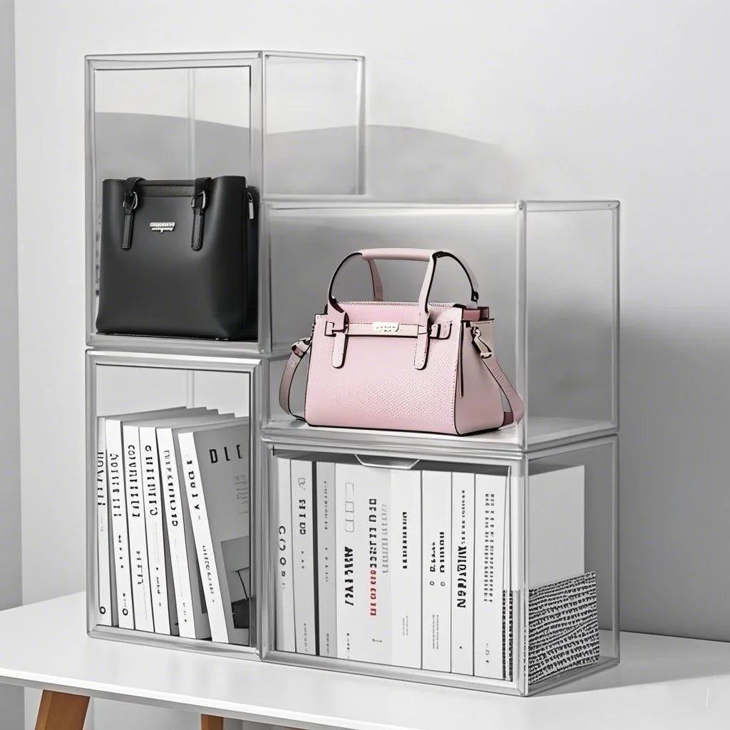 Clear Display Box Organizer With Magnetic Door Large Capacity Storage