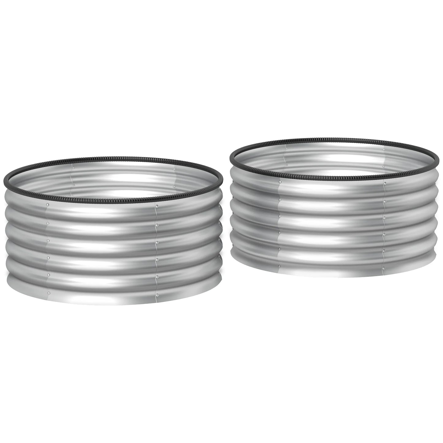 Raised Garden Beds Set Of 2 Galvanized Planter Boxes