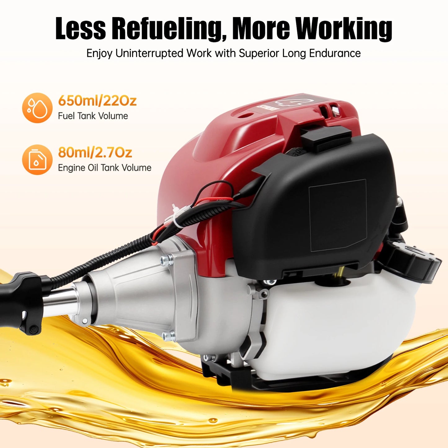 CNCEST 4-Stroke Gas Brush Cutter 8500 RPM With 2T Blade