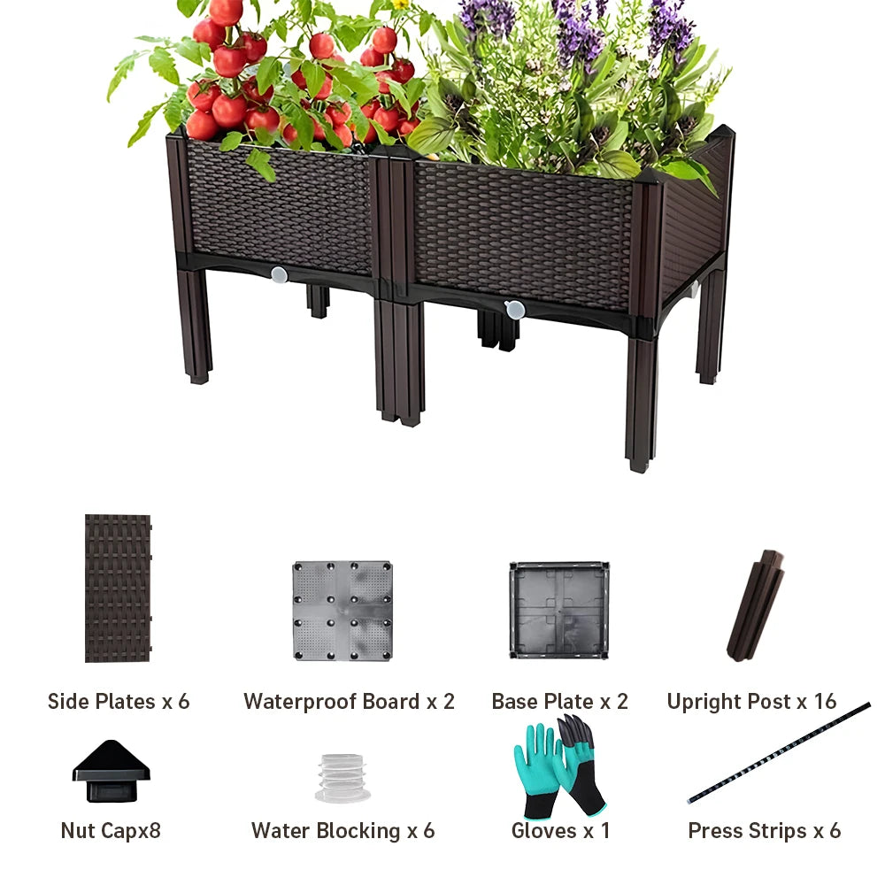 Raised Garden Bed With Legs 2 Pack Propagator Kit Greenhouse
