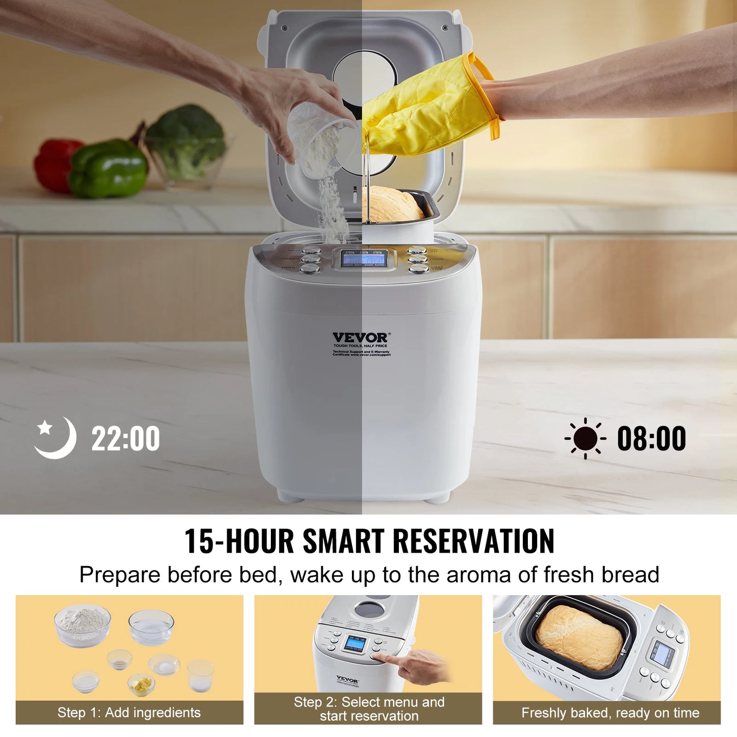 SucceBuy 15 In 1 Dough Machine Bread Maker Gluten Free