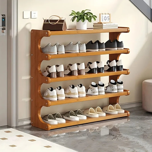 Wooden Multi Layer Shoe Rack Organizer Space Saving Design