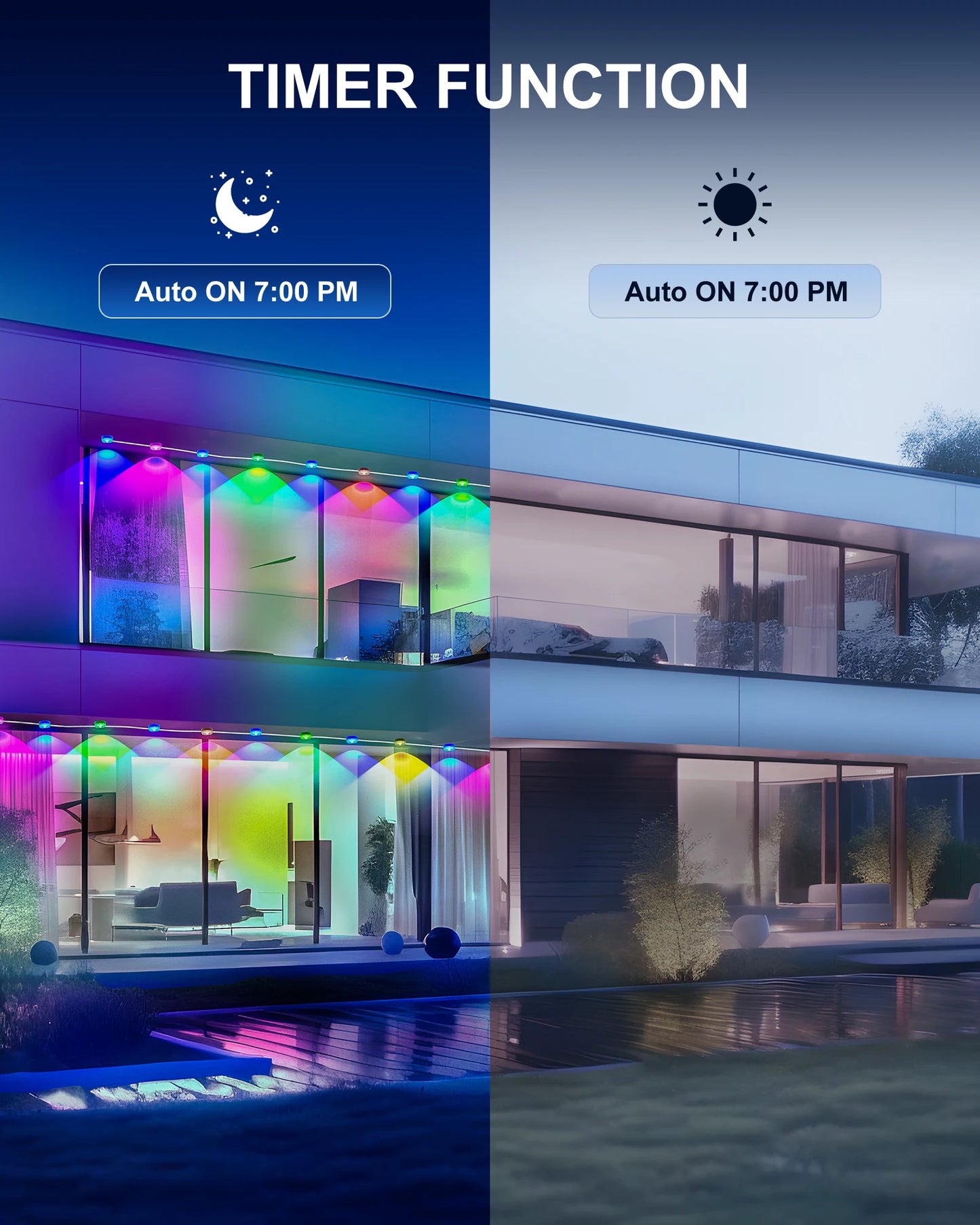 Aiopp Permanent Outdoor Lights RGBIC LED IP67 Waterproof