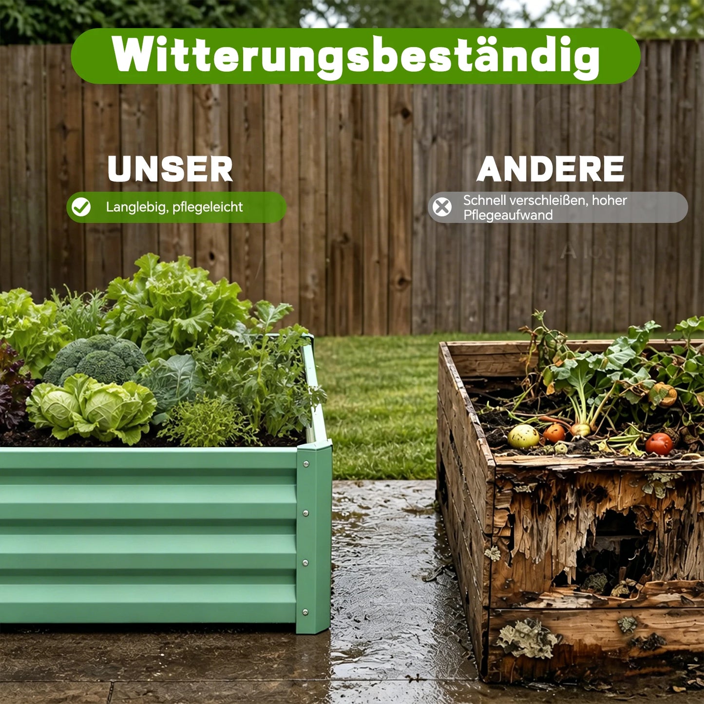 Galvanized Raised Garden Bed Planter Box For Outdoor Planting Rustproof