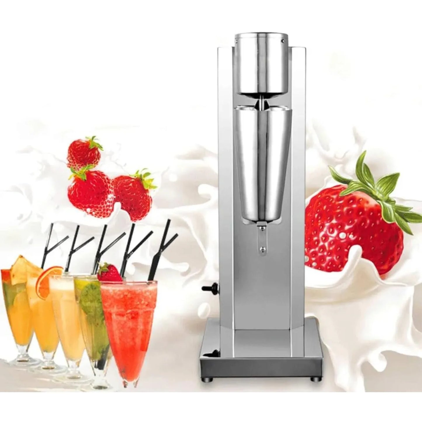Bymaocar Electric Milkshake Maker Stainless Steel Blender 110V 180W