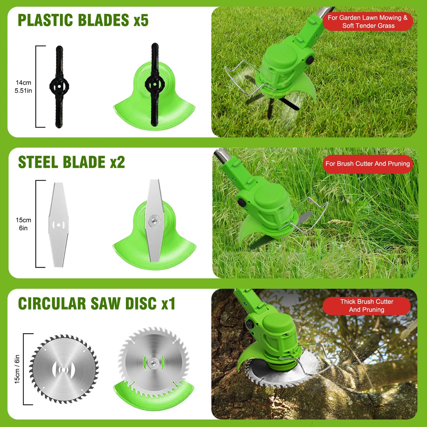 2-In-1 Cordless Lawn Mower Brushless Edger Trimmer 650W 24V