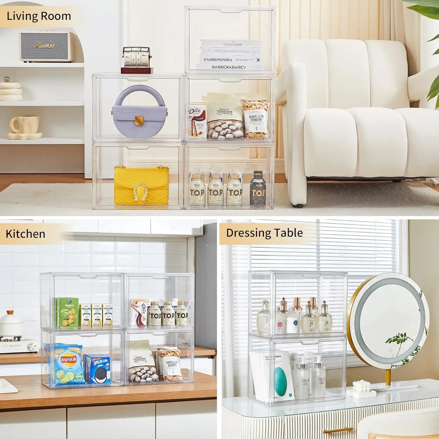 Clear Display Box Organizer With Magnetic Door Large Capacity Storage