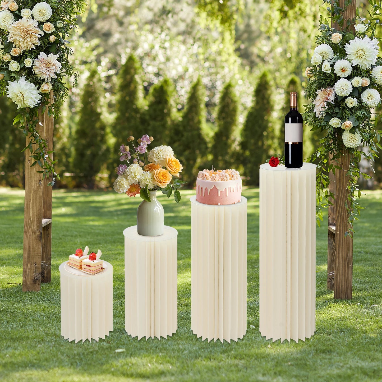 Foldable Cardboard Flower Stands Set For Weddings And Events