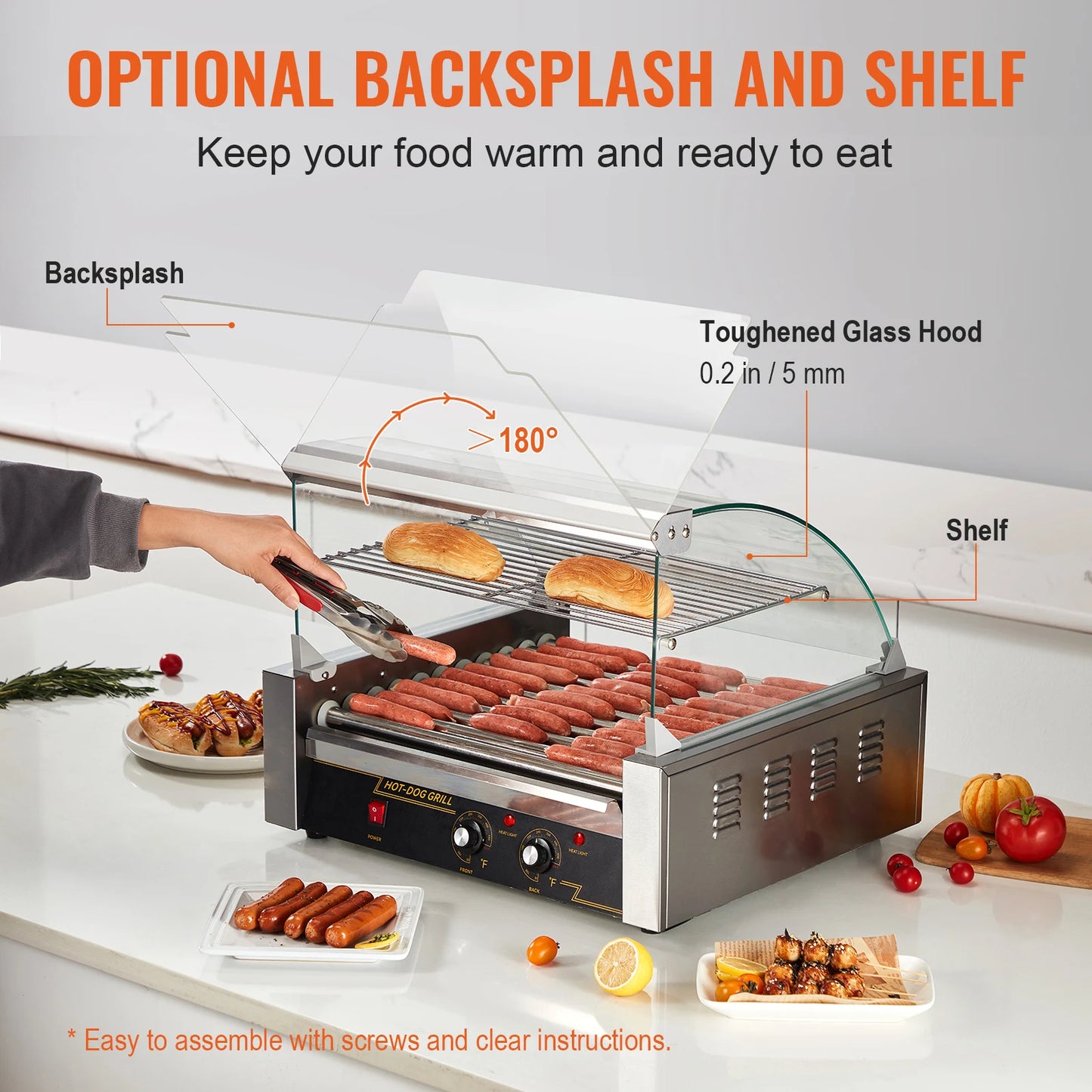 SucceBuy Commercial Hot Dog Roller Sausage Maker 110V Barbecue Grill