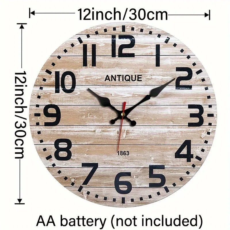 XMSJ Round Wall Clock Silent Noiseless Easy Read Decor Gift