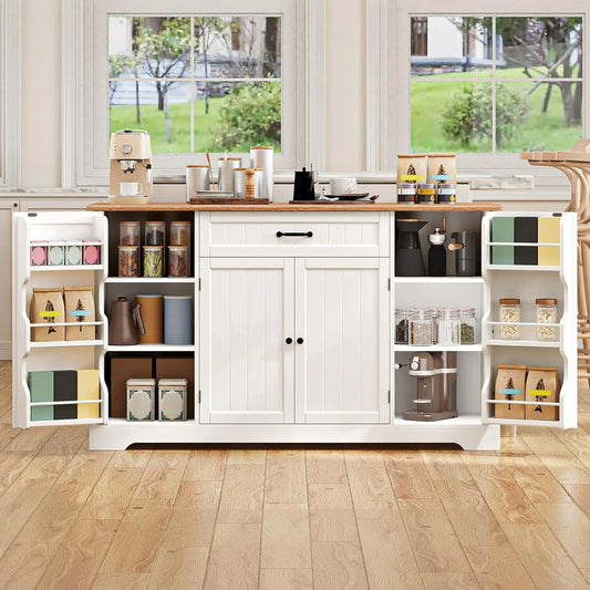 Storage Sideboard Buffet Cabinet With Drawers And Door Shelves Rustic