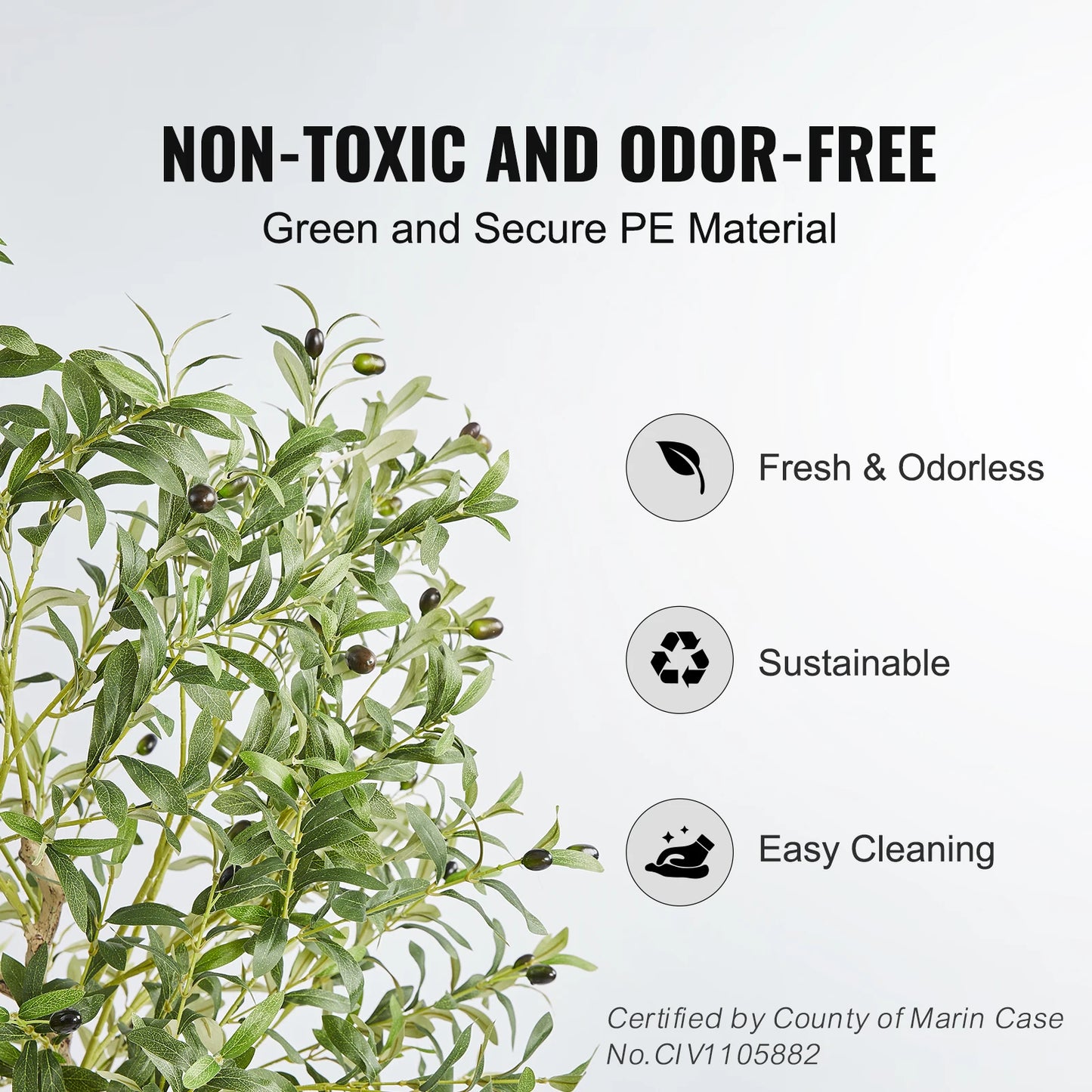 SucceBuy Artificial Olive Tree Anti-Tip Low-Maintenance Faux Plant