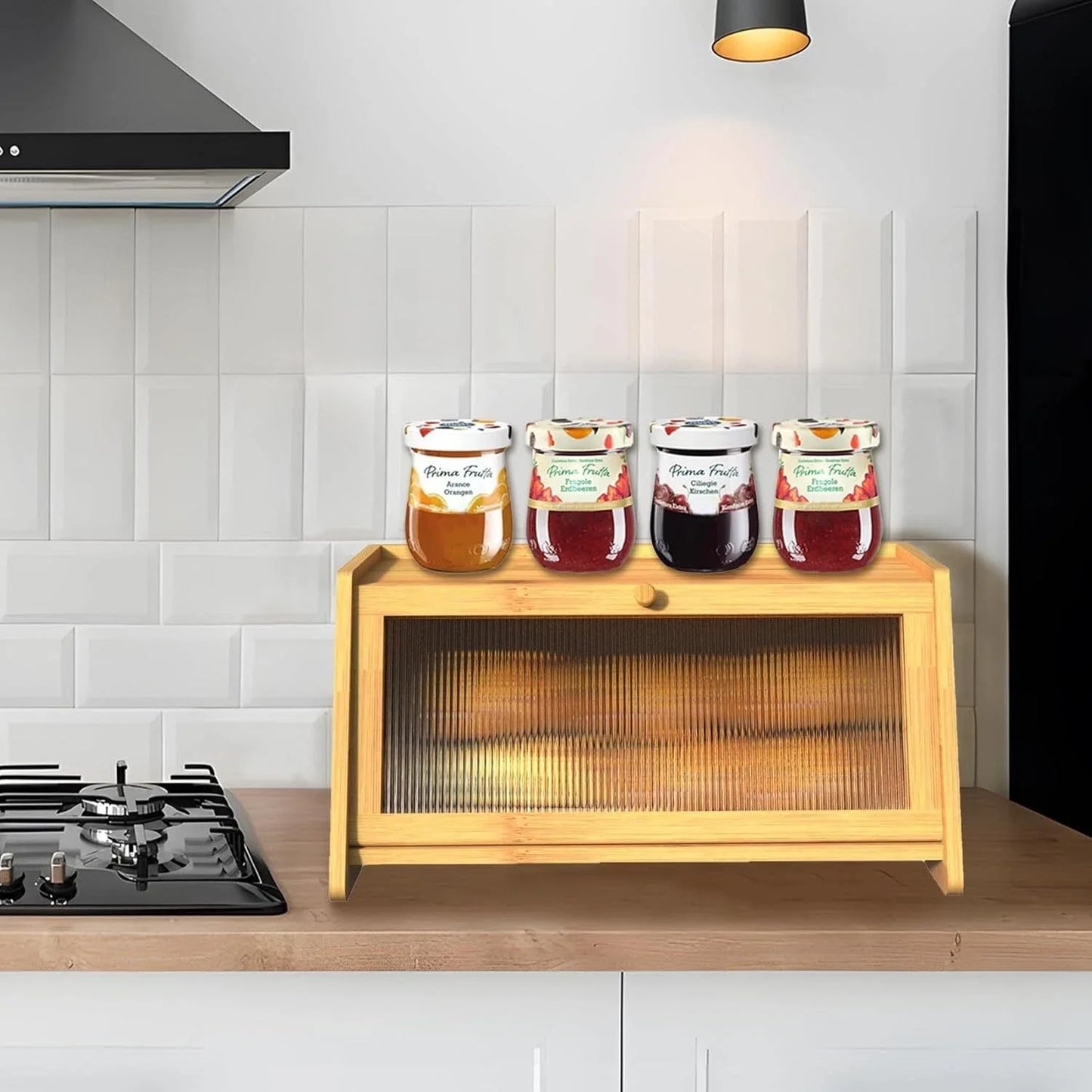 Bamboo Bread Box Airtight Storage for Kitchen Countertop