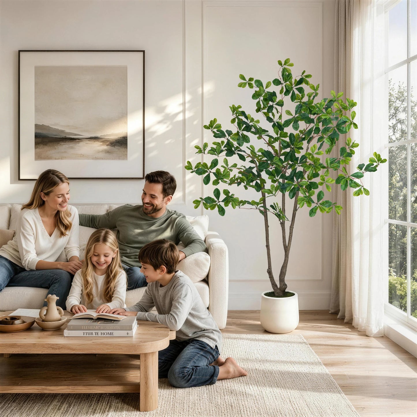 Faux Olive Tree In Round Pot For Indoor Home Decor