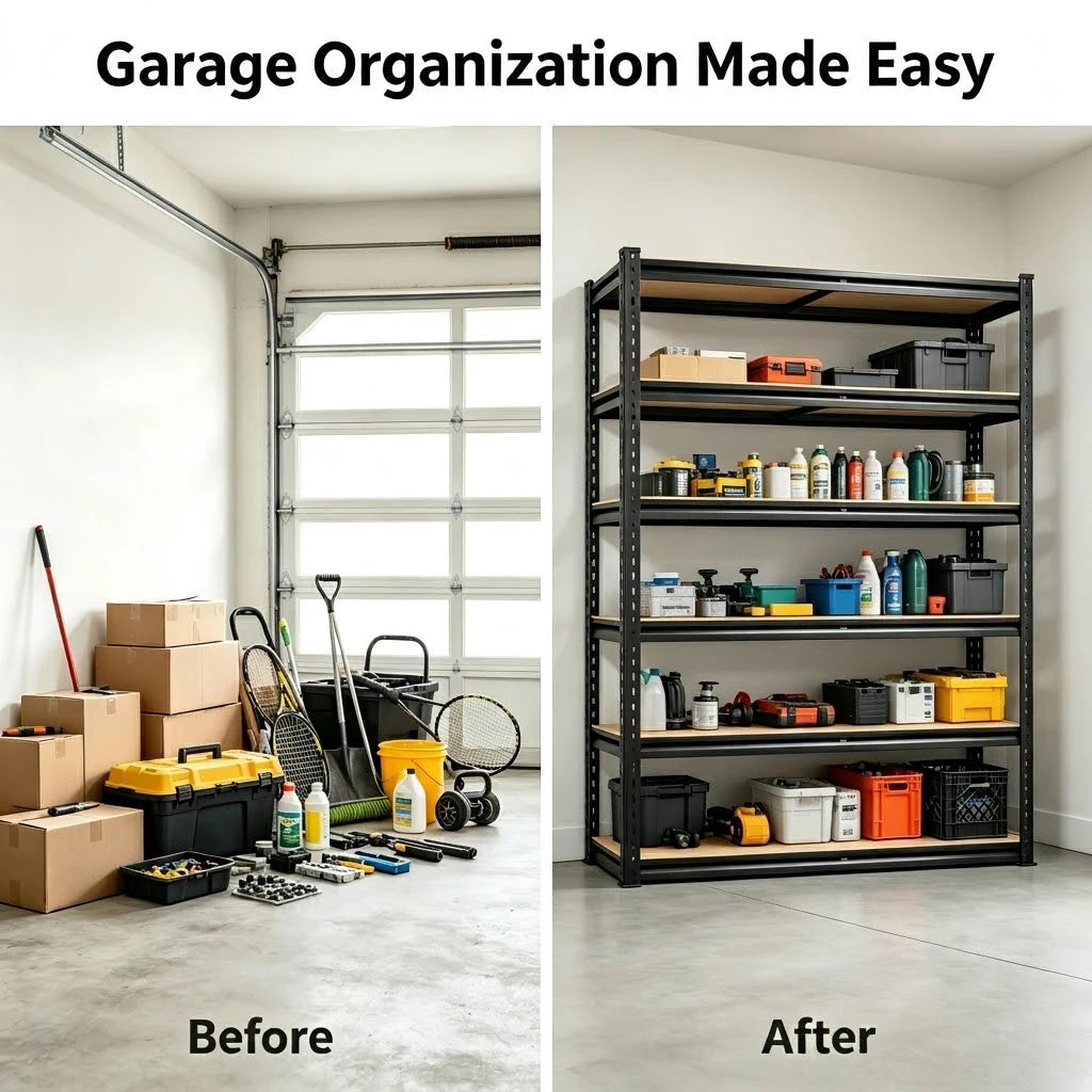 Heavy Duty 5-Tier Metal Storage Rack With Adjustable Shelving
