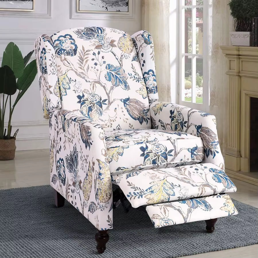 XMSJ Century Modern Wingback Recliner Chair for Adults Manual Reclining